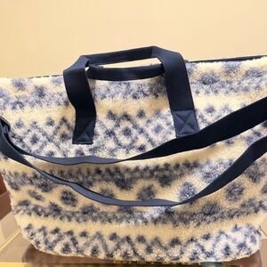 Blue and White Patterned Tote Bag